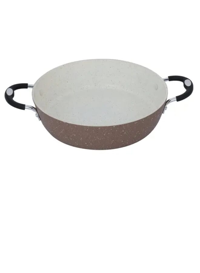 9 pieces Granite Cookware set with silicone glass lid Brown