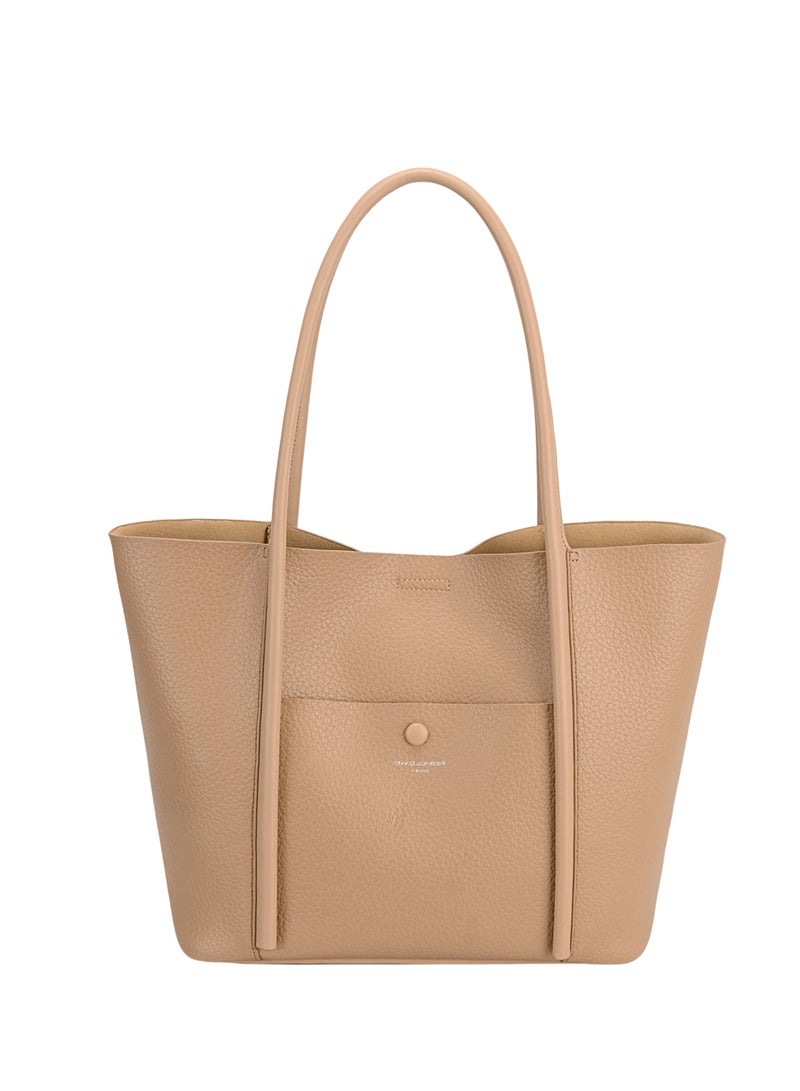 David Jones Small hand-held tote bag in grained imitation leather Tote Bag Handbag for Women