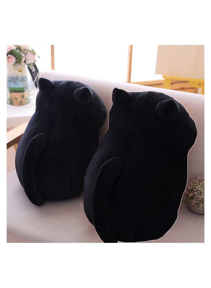 10Inch Black Cat Plush Pillow Cat Stuffed Animal Plushies  Kitten Toys Sleeping Hugging Pillow Soft Cushion for Girls Kids Women 1PC