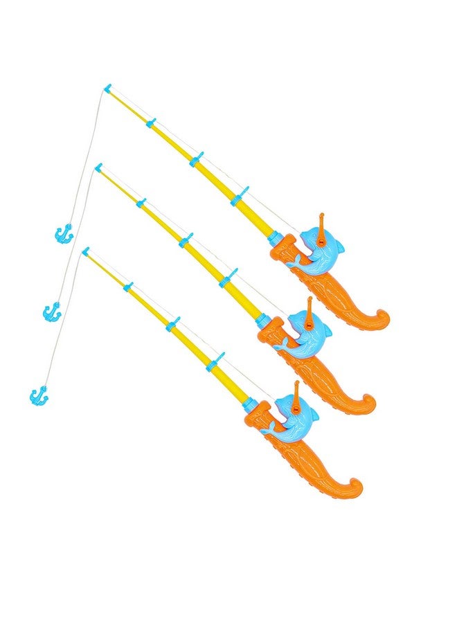3 Pcs Fishing Rod Pole Pool Toy Magnetic Fishing Game For Toddler Kids Baby Bath Toy Educational Learning Toys Bathtime Toys For Boys Plastic Floating Fish Fishing Pool Toy For Kids