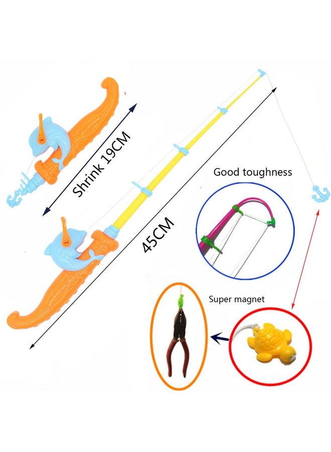 3 Pcs Fishing Rod Pole Pool Toy Magnetic Fishing Game For Toddler Kids Baby Bath Toy Educational Learning Toys Bathtime Toys For Boys Plastic Floating Fish Fishing Pool Toy For Kids