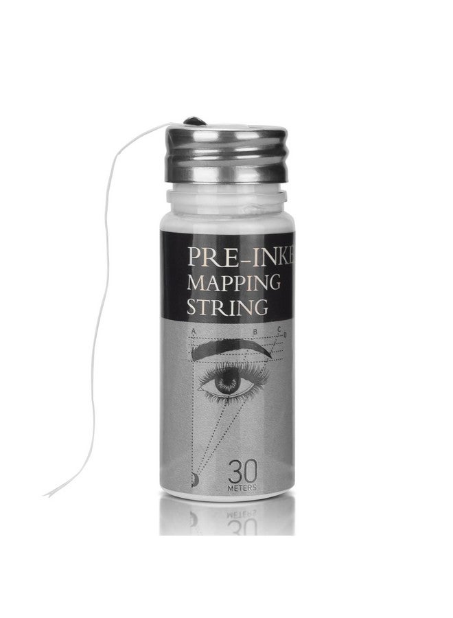 Eyebrow Mapping String 1 Bottle Preinked 30M(98Ft) Microblading String For Brow Marking Measuring String For Eyebrow Makeup (White)