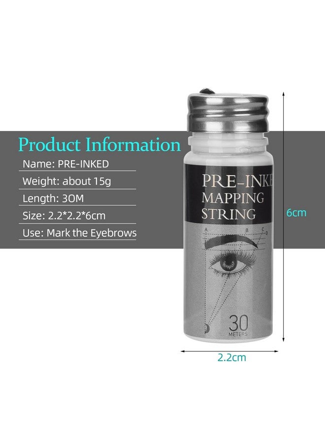 Eyebrow Mapping String 1 Bottle Preinked 30M(98Ft) Microblading String For Brow Marking Measuring String For Eyebrow Makeup (White)