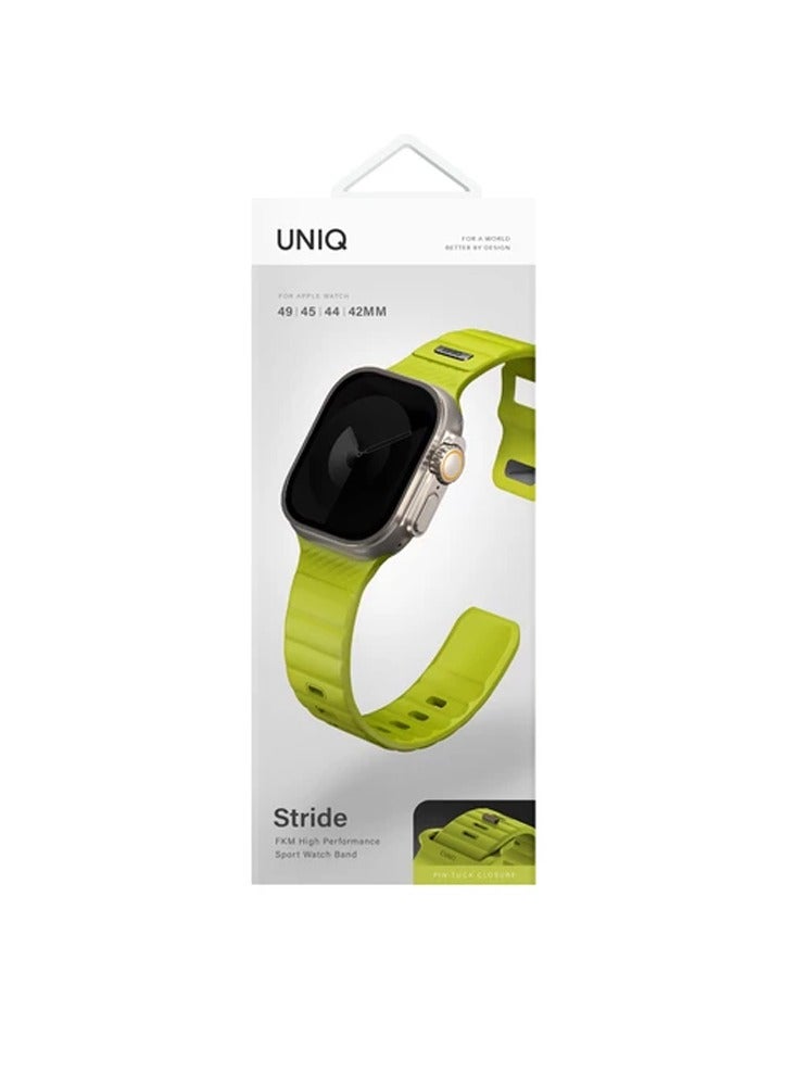 Stride Fkm Rubber Apple Watch Strap 49/45/44/42mm - Lime Green