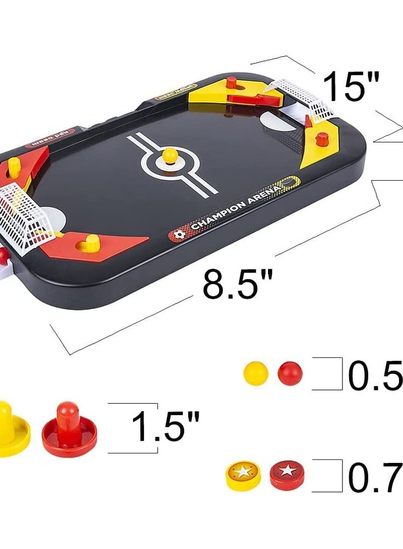 2 in 1 Sports Tabletop Game for Kids, Soccer and Hockey Table Game for Indoor Fun, Includes Pucks, Balls, and Strikers, Fits on Table or Floor for Hours of Action Packed Play