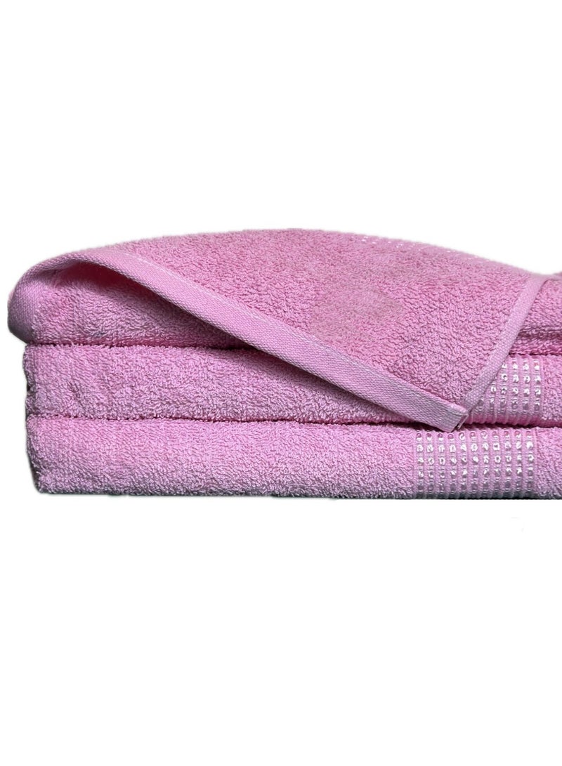 Bath Towels 100% Cotton Ultra Soft, Super Absorbent, Antibacterial Treatment And Dry Quick 430 GSM Terry, Mini Checks, 70 Cm x 140 Cm