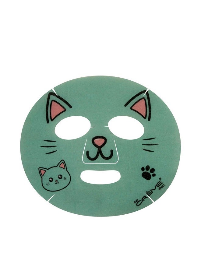 The Creme Shop Animal Sheet Mask Korean Hydrating Collagen Vitamin C Antiaging Pack Of 3 (Kitten)