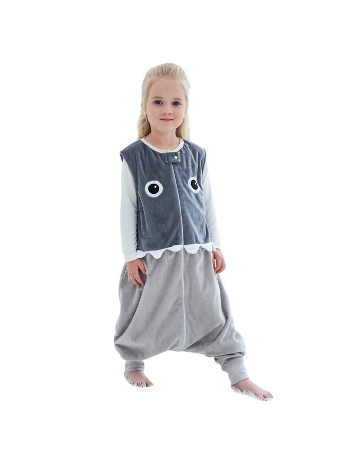 Baby Sleeping Bag Sack With Feet Autumn Winter Swaddle Wearable Blanket Sleeveless Nightgowns For Infant Toddler 1 3T Grey Shark