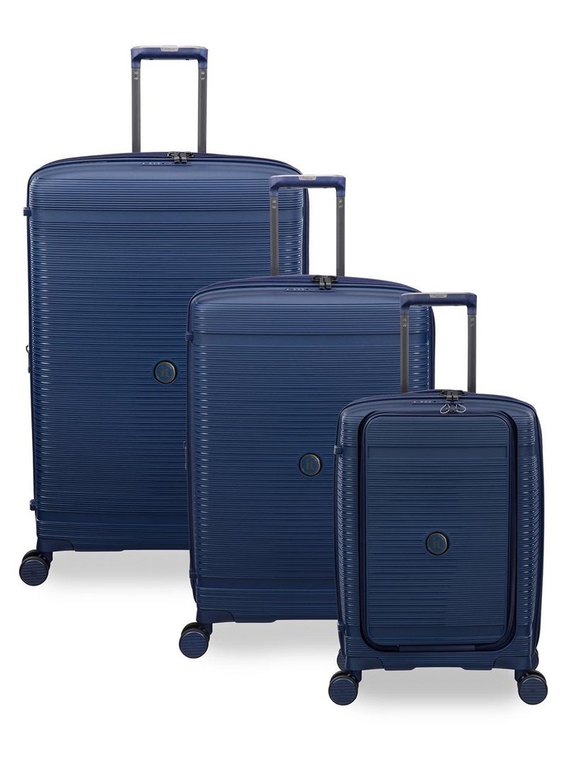 it Luggage Bag Unanimous Set of 3 Pcs, Hard Case Polypropylene (PP) Material, Matching Color Suitcases, 8x360 Degree Spinner Wheels, Expandable Trolley, Telescopic Handle, TSA Lock, Color Dark Blue