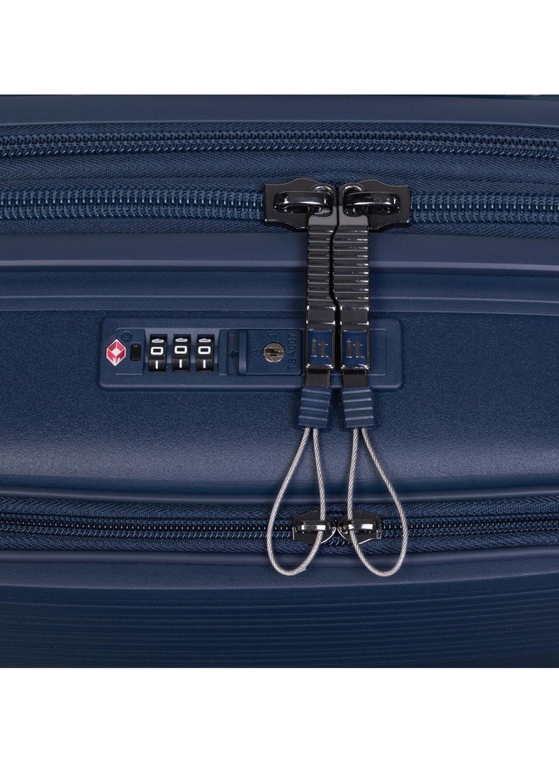 it Luggage Bag Unanimous Set of 3 Pcs, Hard Case Polypropylene (PP) Material, Matching Color Suitcases, 8x360 Degree Spinner Wheels, Expandable Trolley, Telescopic Handle, TSA Lock, Color Dark Blue