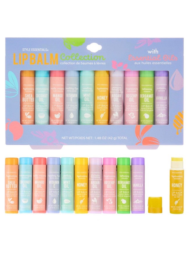 10Pc Lip Balm Collection With Essential Oils Hydrating Lip Balms Infused W/Natural Healing Essential Oils Vitamin Enriched Lip Balm Set