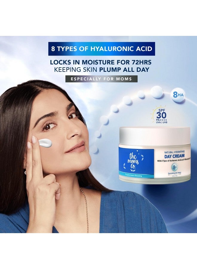 . Natural Hydrating Day Cream With Vitamin E & 8 Types Of Ha Spf 40 Offers 400% Instant Hydration Instantly Hydrates Skin & Boosts Collagen Production For Dry Skin 50 Gm