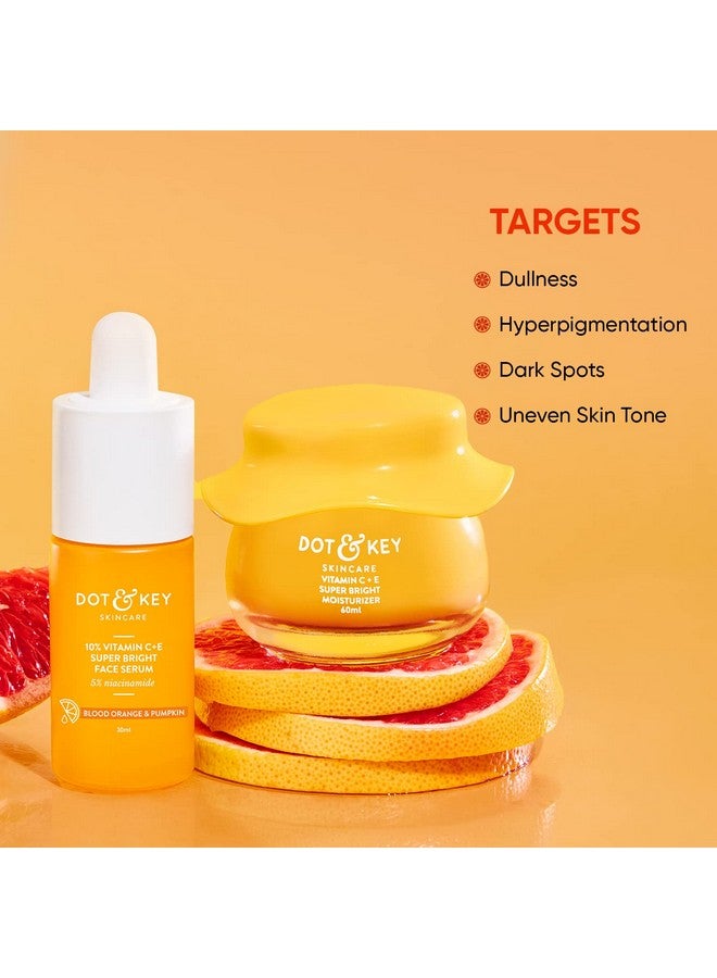 Vitamin C + E Superbright Skin Care Serum & Moisturizer Combo Vitamin C Moisturizer 60Ml & Vitamin C Face Serum 30Ml For Glowing Skin For Women & Men
