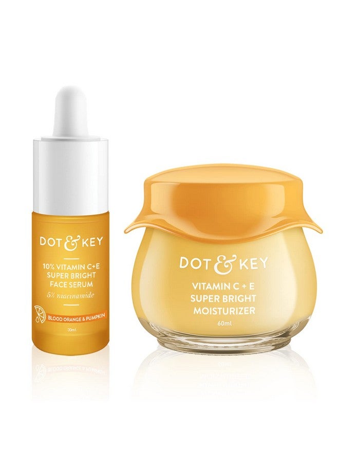 Vitamin C + E Superbright Skin Care Serum & Moisturizer Combo Vitamin C Moisturizer 60Ml & Vitamin C Face Serum 30Ml For Glowing Skin For Women & Men