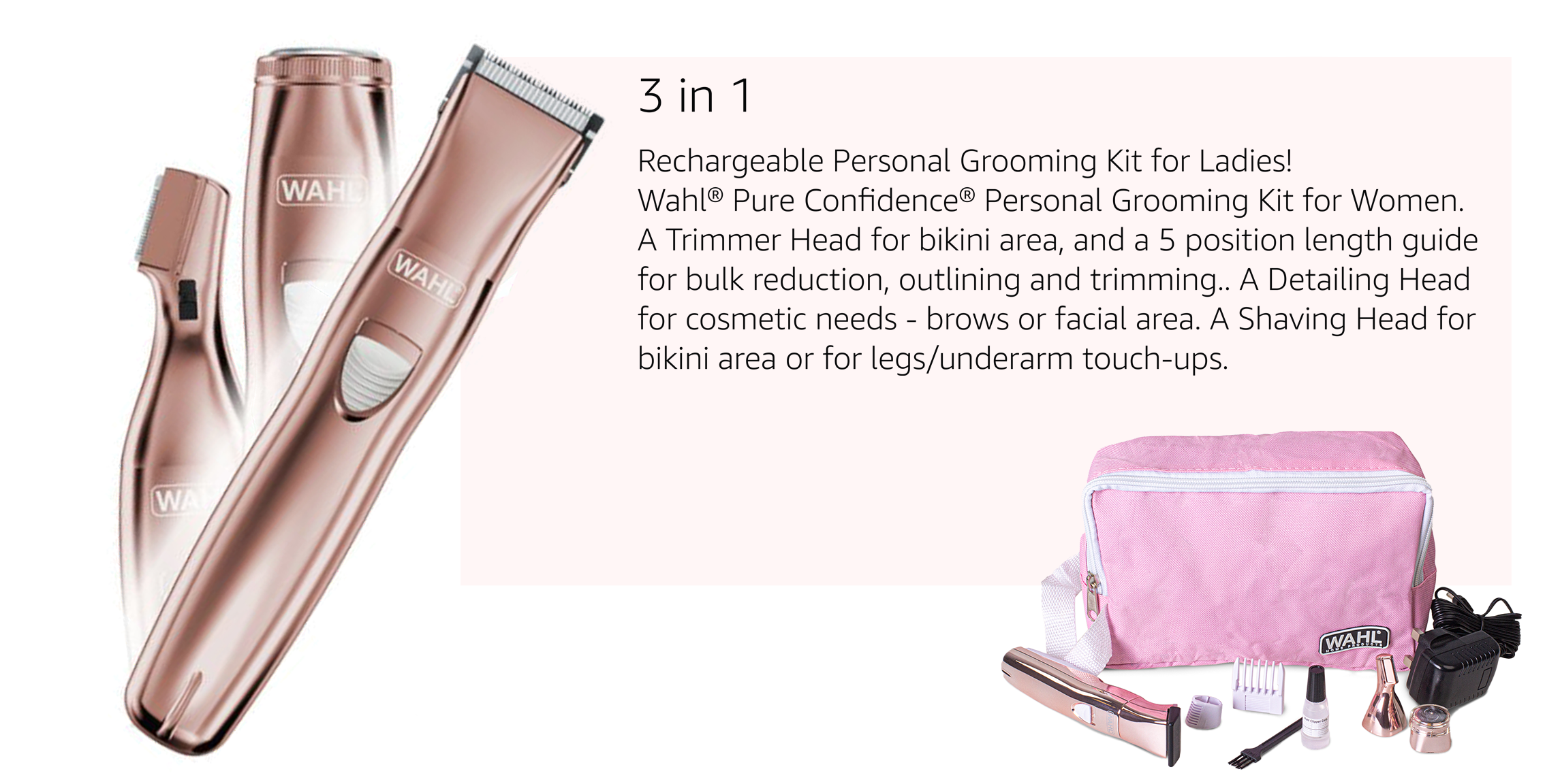 Pure Confidence Face & Body Hair Remover Rose Gold