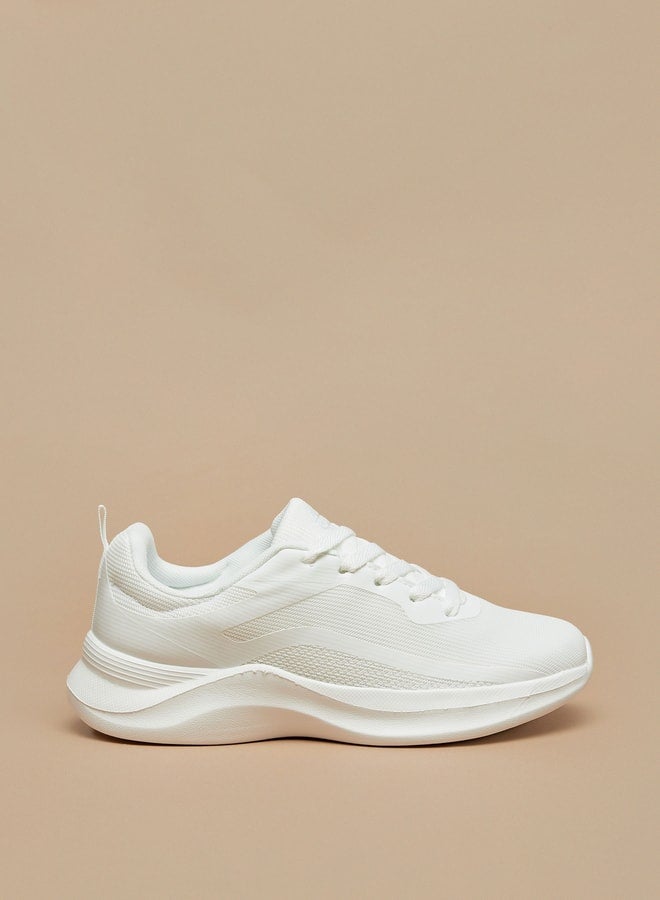 Womens Textured Lace-Up Sports Shoes