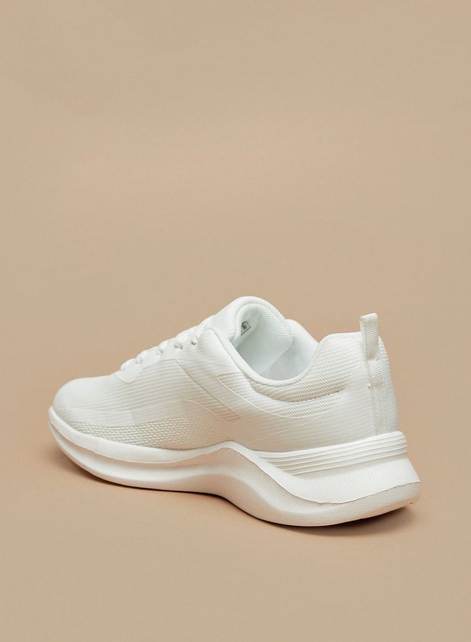 Womens Textured Lace-Up Sports Shoes