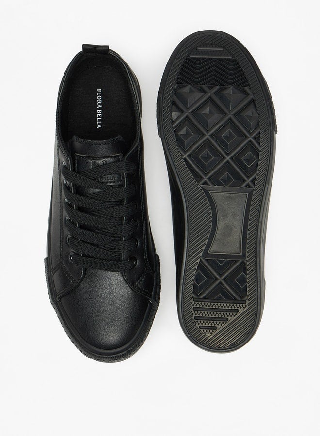 Low Ankle Sneakers with Lace-Up Closure