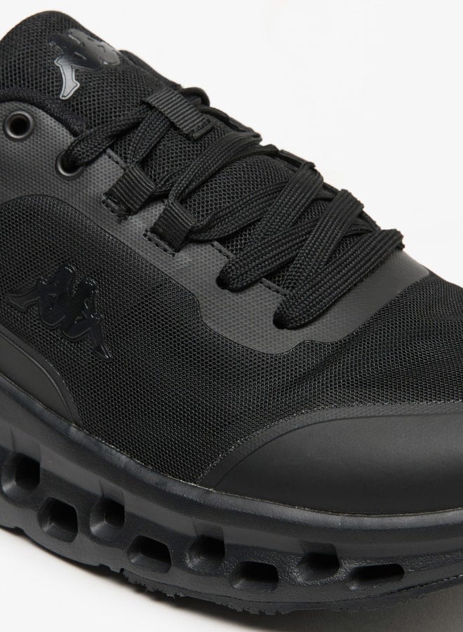 Men's Mesh Textured Walking Shoes with Lace-Up Closure