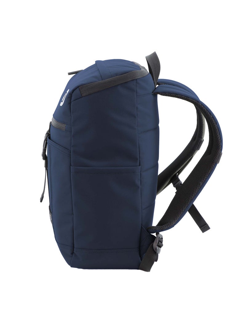 Discovery SHIELD RPET Polyester Top Zip Open Laptop Backpack Blue with Tablet Compartment, Casual Backpack 30L Large Capacity Laptop Bag Water-Resistant,Multi-pocket School Travel Business Bag