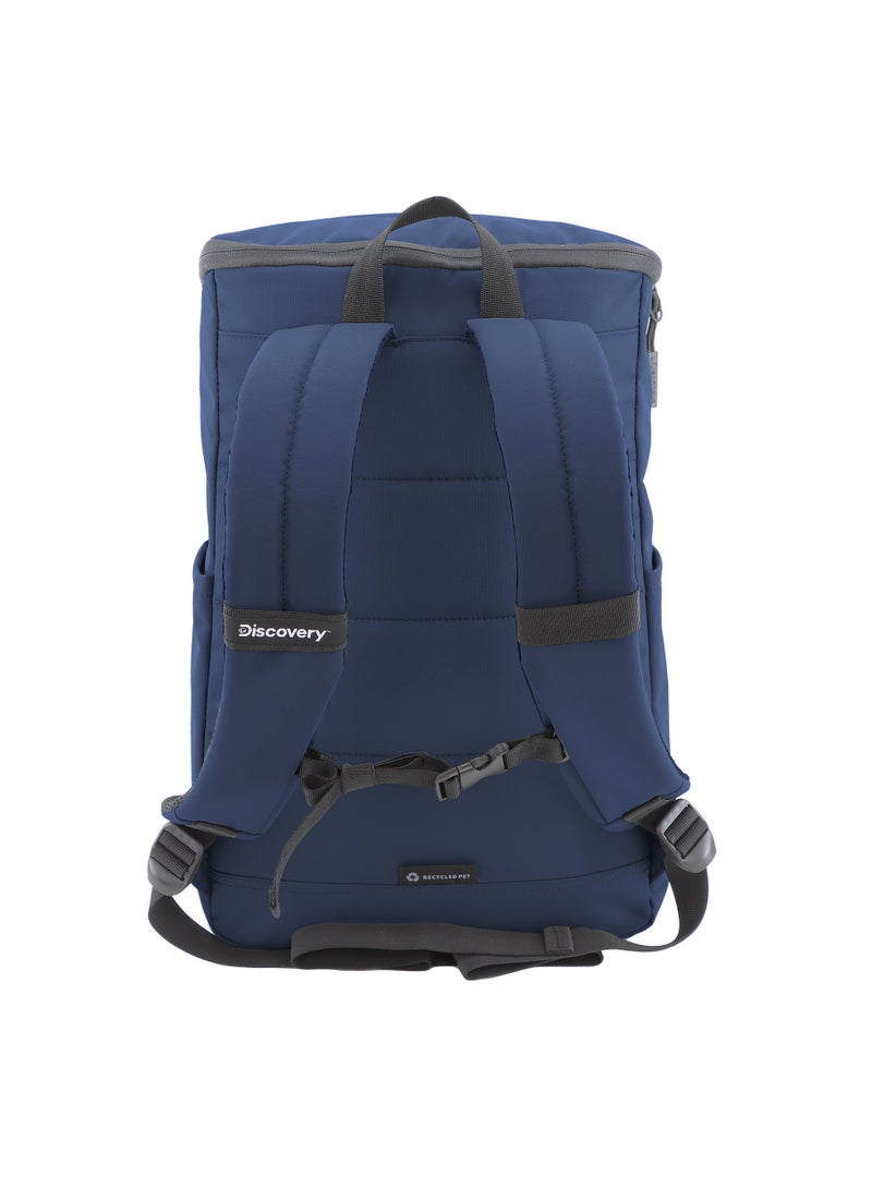 Discovery SHIELD RPET Polyester Top Zip Open Laptop Backpack Blue with Tablet Compartment, Casual Backpack 30L Large Capacity Laptop Bag Water-Resistant,Multi-pocket School Travel Business Bag