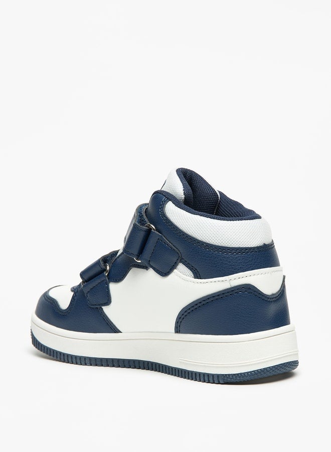 Boy's Colourblock Sneakers with Hook and Loop Closure