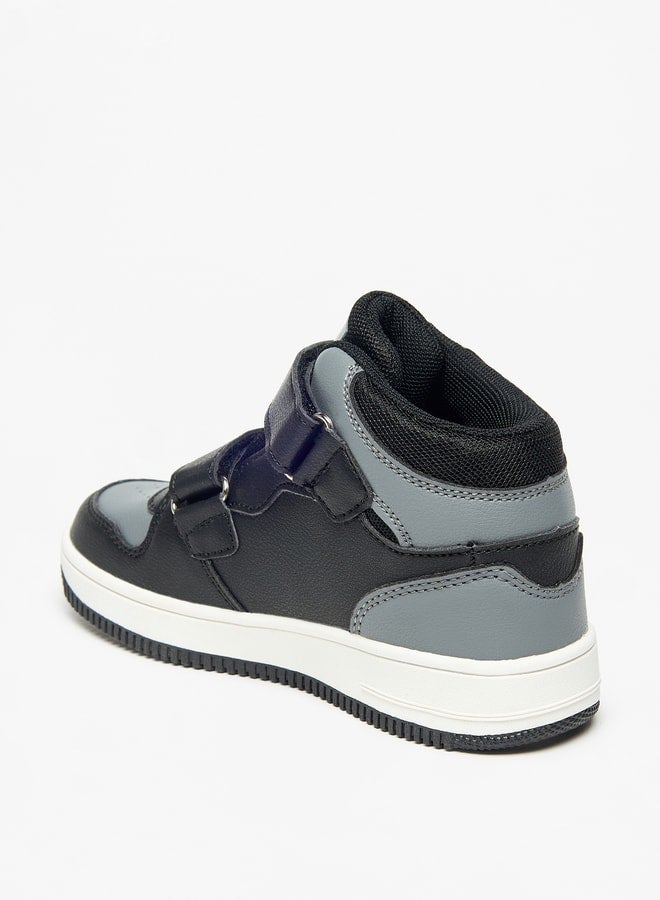 Boy's Colourblock Sneakers with Hook and Loop Closure