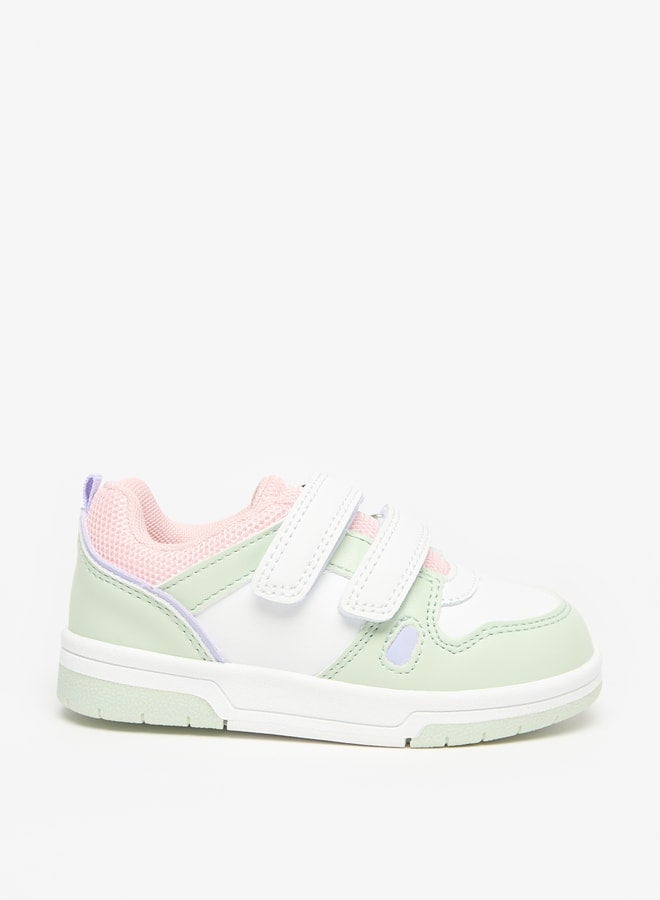 Colourblock Sneakers with Hook and Loop Closure