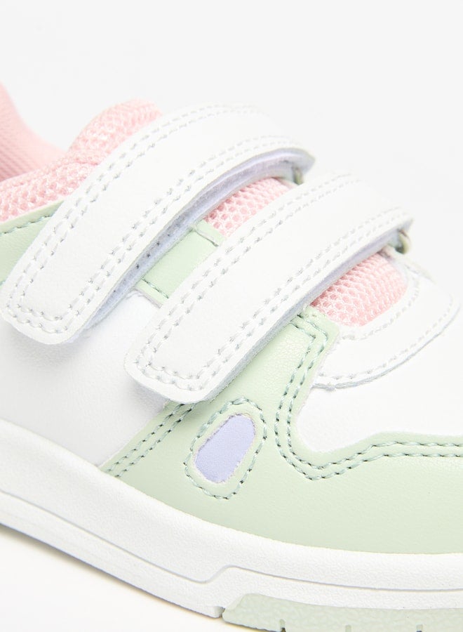 Colourblock Sneakers with Hook and Loop Closure