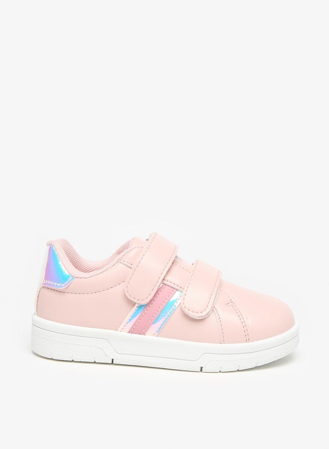 Colourblock Sneakers with Hook and Loop Closure