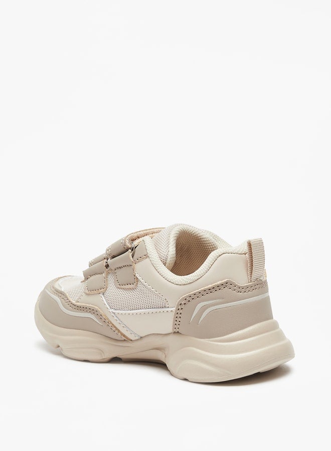 Mesh Textured Sneakers with Hook and Loop Closure