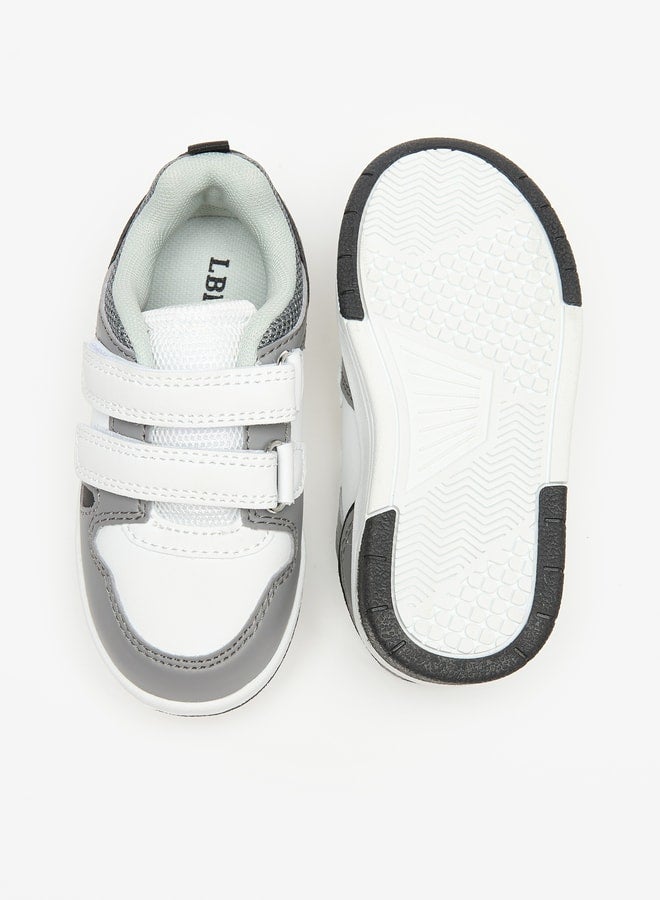 Boys Colourblock Sneakers With Hook And Loop Closure