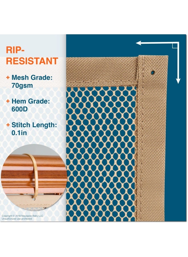 Baby Safety Stair Railing Net - 10Ft L X 3Ft H Almond Brown