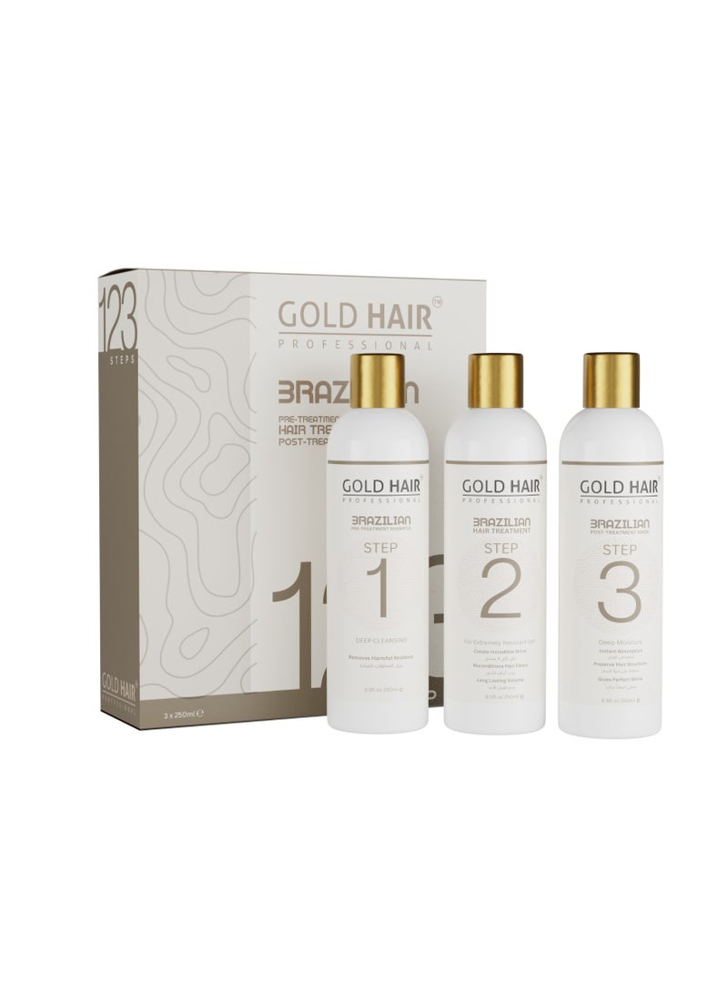 Gold Hair Brazilian Treatment 3 in 1