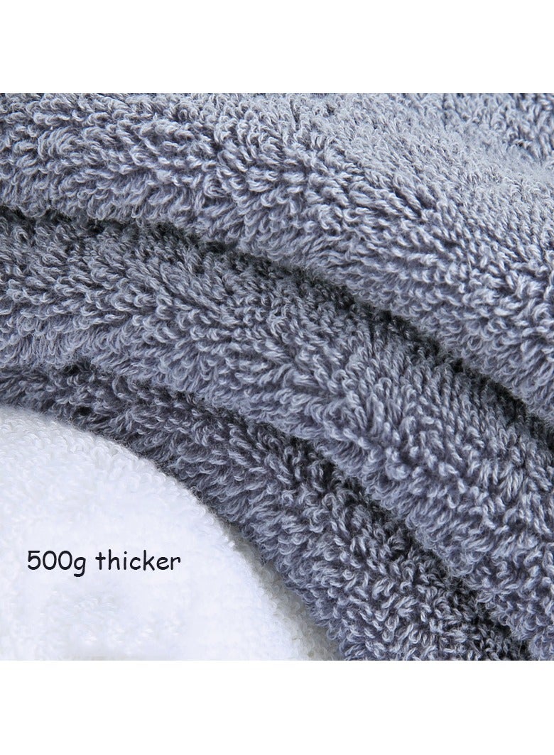8 Pieces Bath Towel Set, 2 Large Bath Towels 2 Hand Towels 4 Square Towel Cotton Super Absorbent Bathroom Towels(Charcoal)