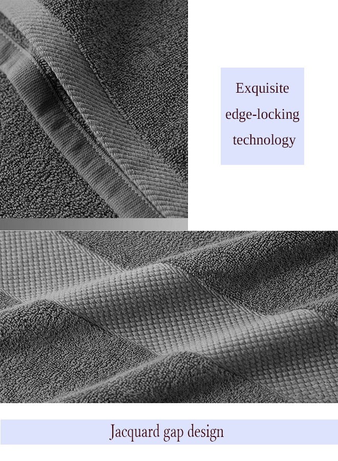 8 Pieces Bath Towel Set, 2 Large Bath Towels 2 Hand Towels 4 Square Towel Cotton Super Absorbent Bathroom Towels(Charcoal)