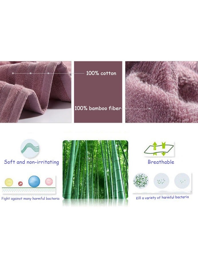 3 Pieces Bath Towel Set, bamboo fiber towel set includes 1 bath towels of 70*140cm, 2 hand towels of 34*75cm,Ultra Soft Towel Set for Bathroom