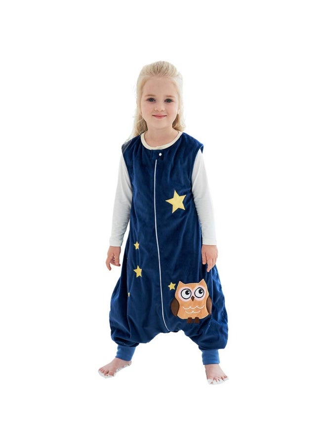 Baby Sleeping Bag Sack With Feet Autumn Winter Swaddle Wearable Blanket Sleeveless Nightgowns For Infant Toddler 1 3T Dark Blue Owl