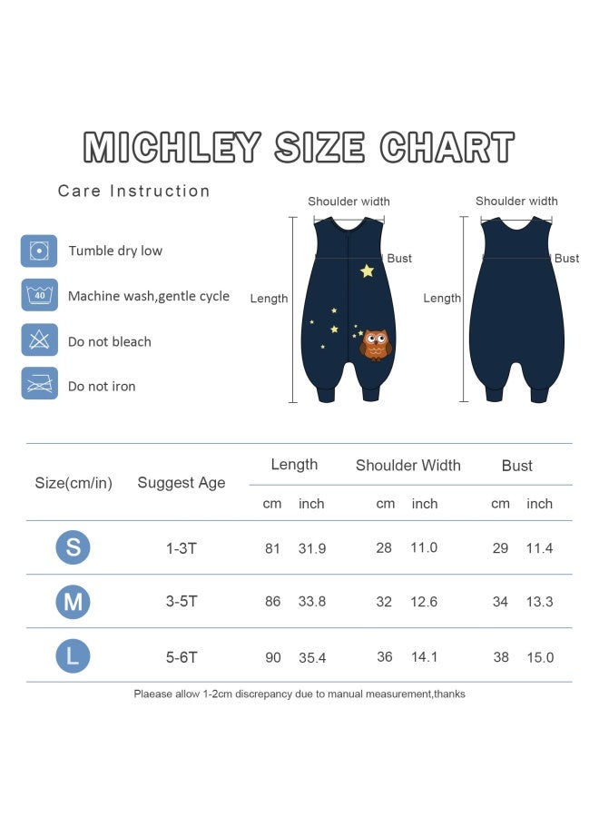 Baby Sleeping Bag Sack With Feet Autumn Winter Swaddle Wearable Blanket Sleeveless Nightgowns For Infant Toddler 1 3T Dark Blue Owl