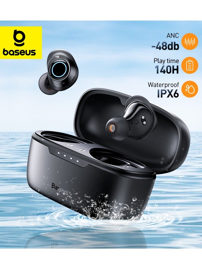 Active Noise Cancelling Wireless Earbuds, Bowie MA10 Reduce Noise by Up To 95%, 140H Battery Life, IPX6 Waterproof, Deeper Bass, 4 ENC Mics, Comfortable Fit, Bluetooth 5.3 Ear Buds Black