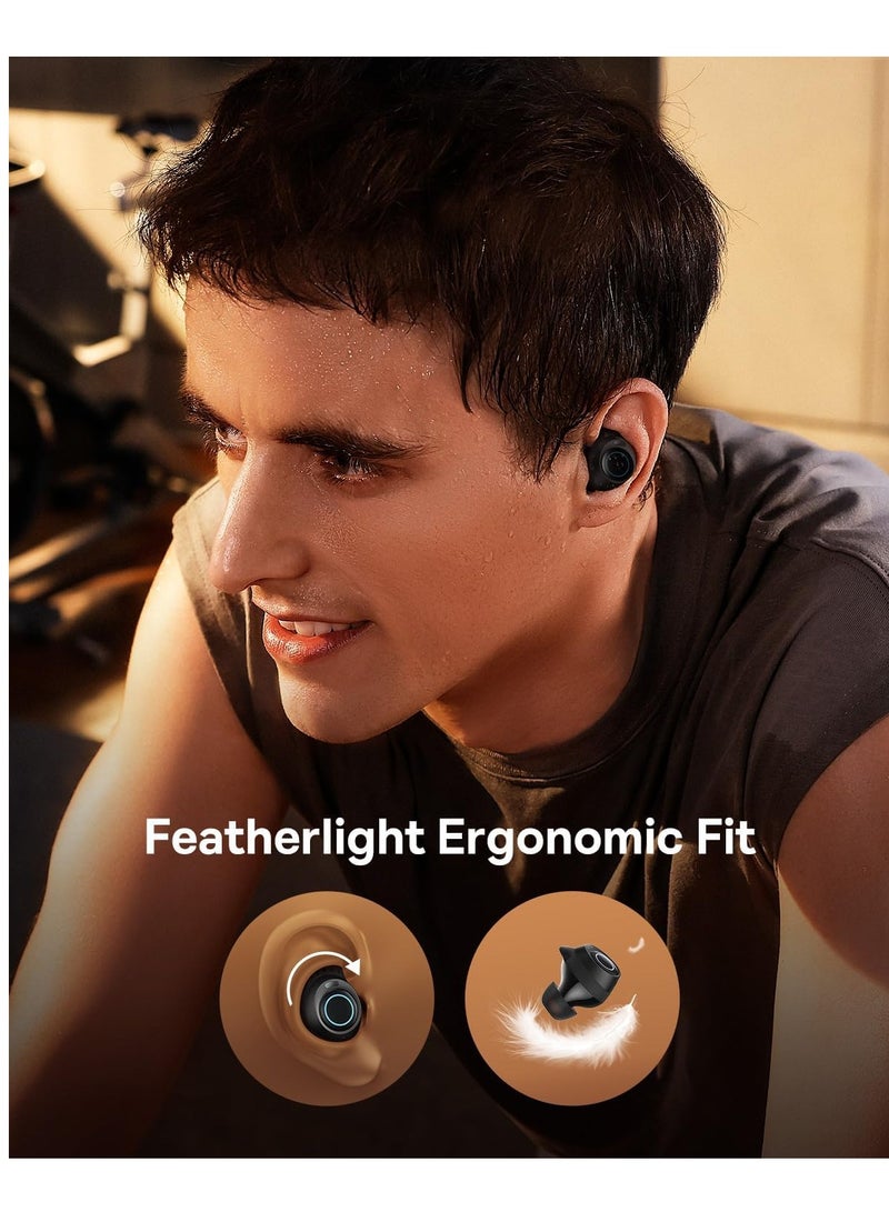 Active Noise Cancelling Wireless Earbuds, Bowie MA10 Reduce Noise by Up To 95%, 140H Battery Life, IPX6 Waterproof, Deeper Bass, 4 ENC Mics, Comfortable Fit, Bluetooth 5.3 Ear Buds Black