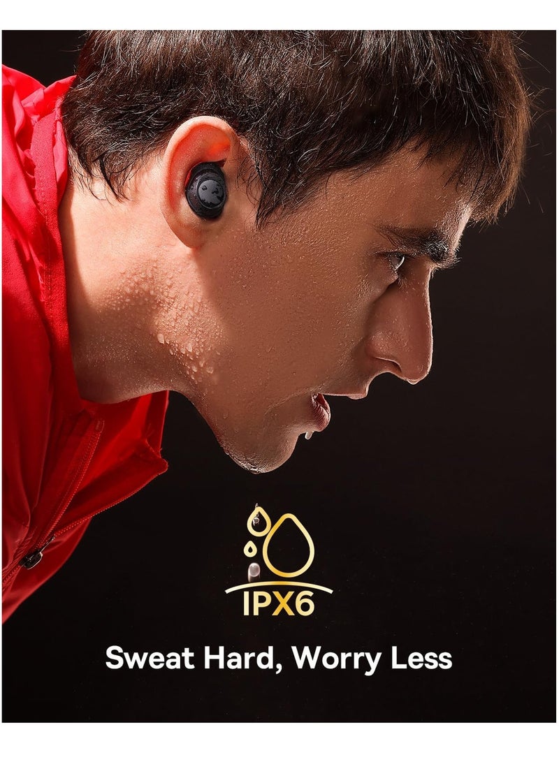 Active Noise Cancelling Wireless Earbuds, Bowie MA10 Reduce Noise by Up To 95%, 140H Battery Life, IPX6 Waterproof, Deeper Bass, 4 ENC Mics, Comfortable Fit, Bluetooth 5.3 Ear Buds Black