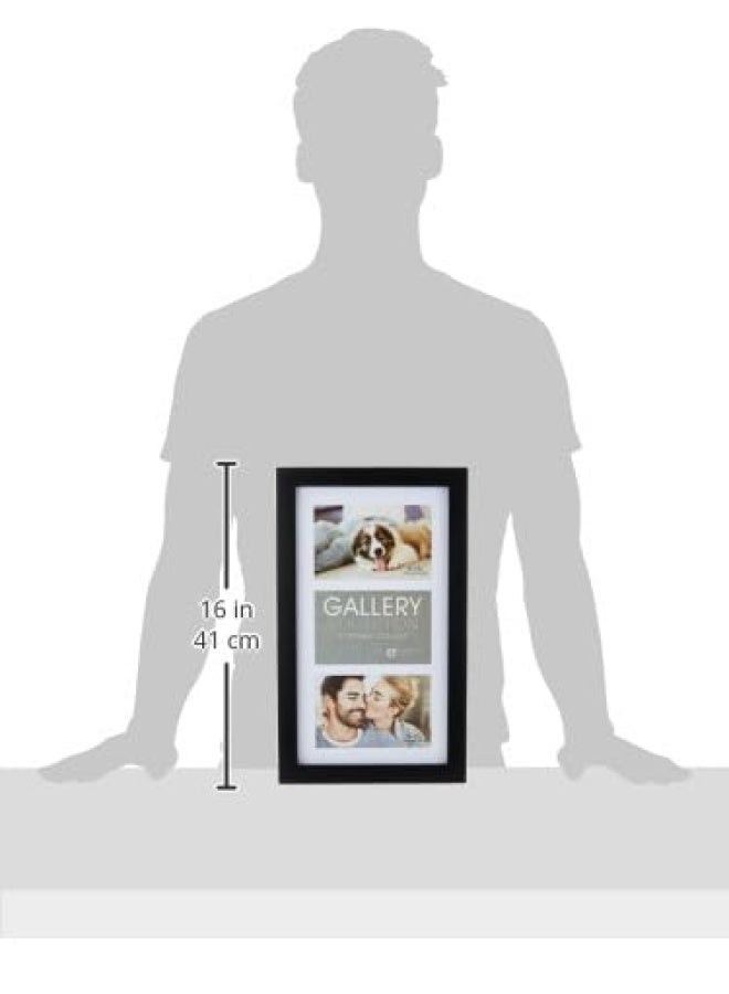 4X6 3-Opening Matted Collage Picture Frame - Displays Three 4X6 Pictures - Black