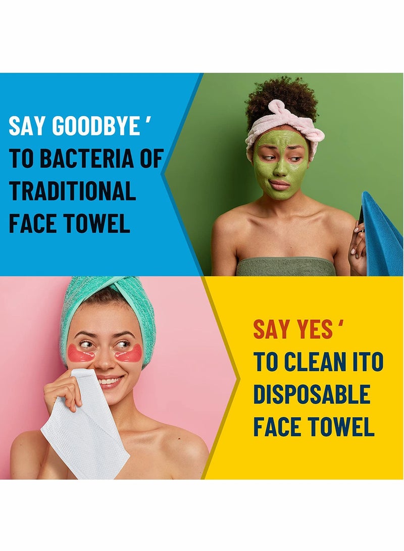 Disposable Face Towel for Delicate Skin - Dry and Wet Use, Ideal for Women and Babies