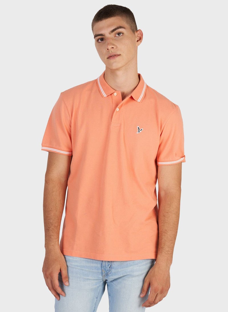 Logo Detail Short Sleeve Polo Shirt