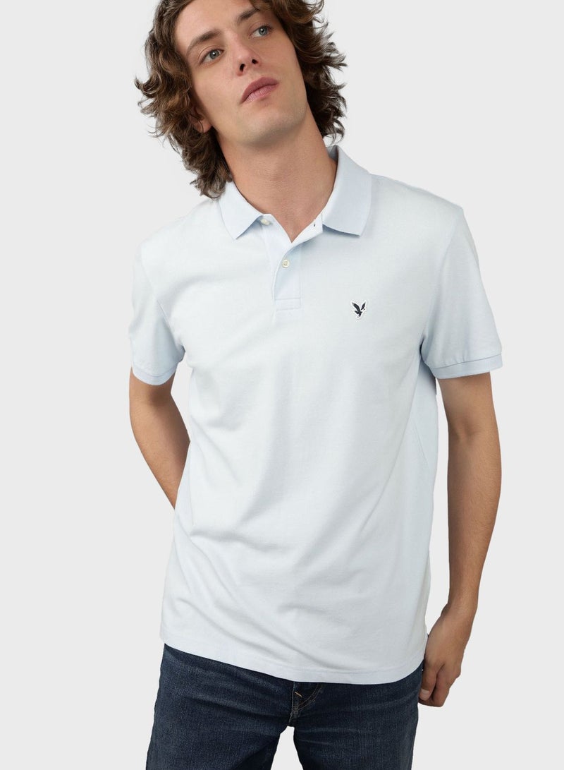 Logo Detail Short Sleeve Polo Shirt