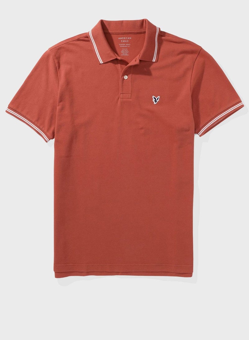 Logo Detail Short Sleeve Polo Shirt