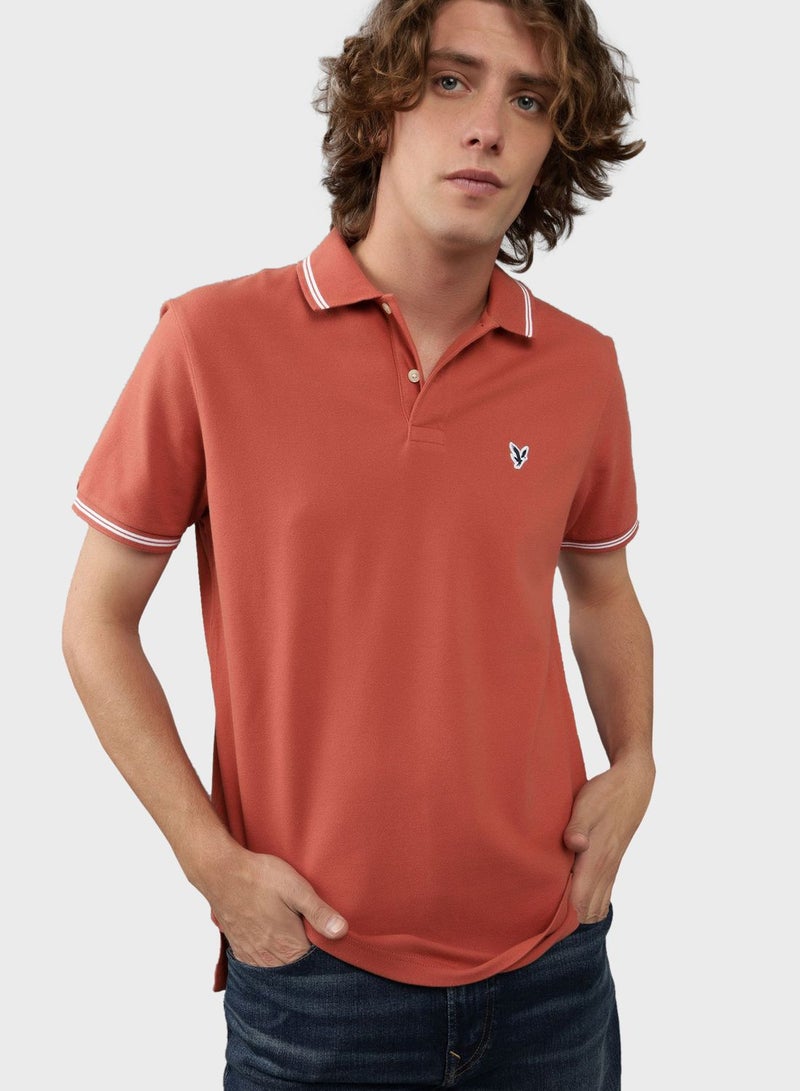 Logo Detail Short Sleeve Polo Shirt