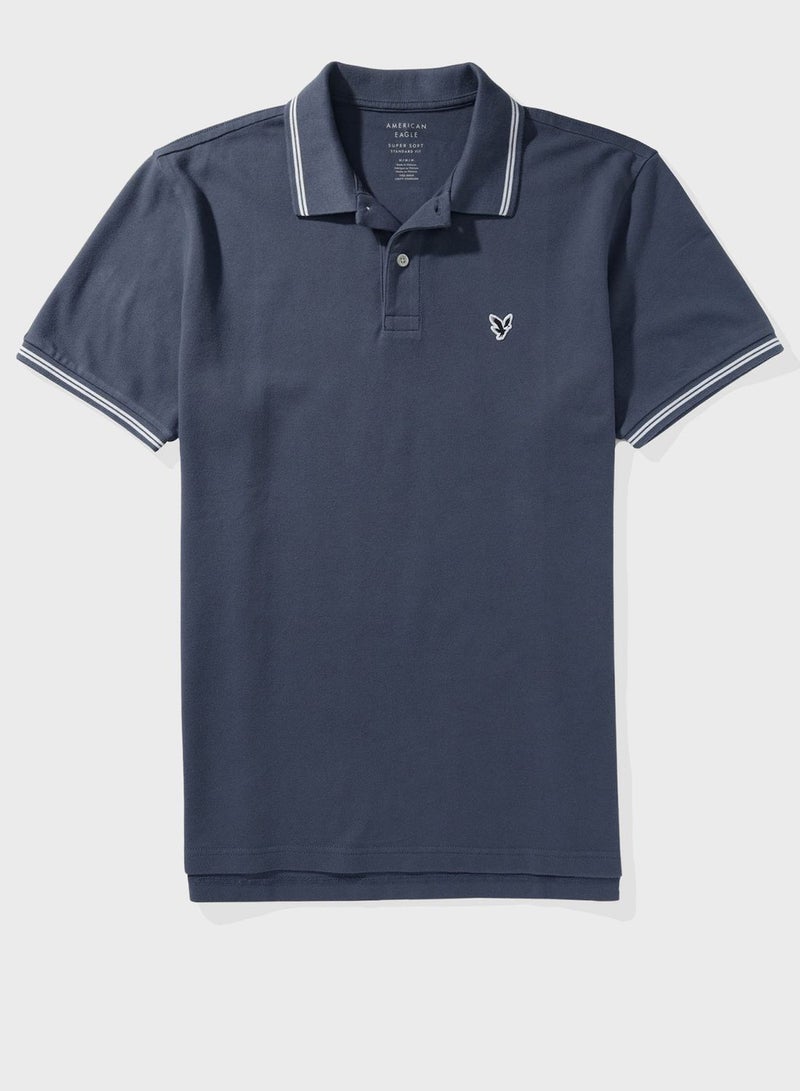 Logo Detail Short Sleeve Polo Shirt