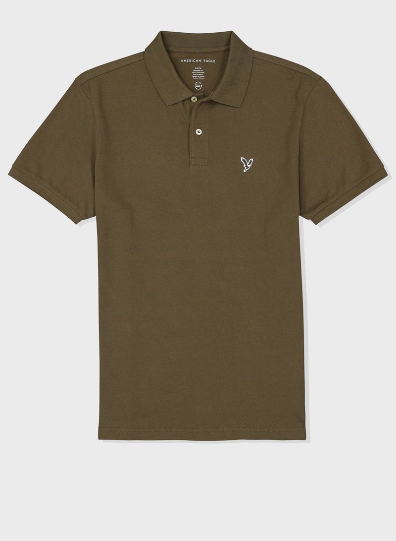 Logo Detail Short Sleeve Polo Shirt